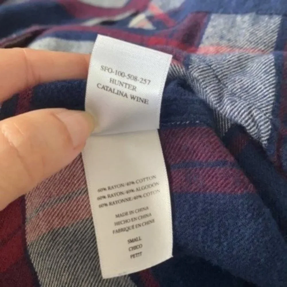 Rails Navy Purple Hunter Catalina Wine Plaid Button Down Shirt Size Small - Picture 8 of 9